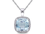 4.25 Carat (ctw) Sky Blue Topaz Pendant Necklace in 10K White Gold with Chain