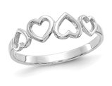 14K White Gold High Polished Heart Promise Ring (SIZE7)
