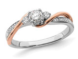 3/8 Carat (ctw SI1-SI2, G-H-I) Lab-Grown Diamond Engagement Ring in 14K White and Rose Gold