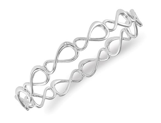 Sterling Silver Infinity Slip-On Bangle Bracelet