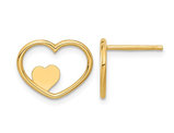 Small 14K Yellow Gold Open Heart Post Earrings