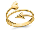 14K Yellow Gold Heart and Arrow Ring (Size 7)