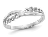 14K White Gold Heart Criss-Cross Promise Ring (Size 7)