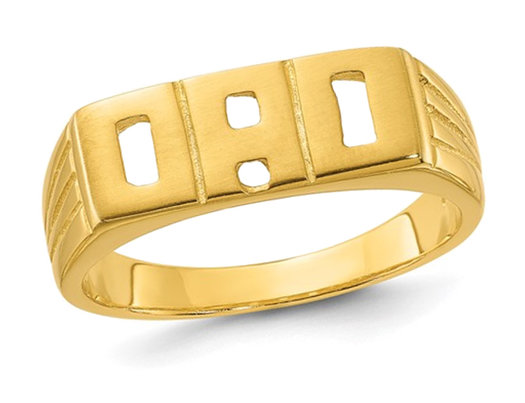 Men's DAD Ring in Yellow Plated Polished Sterling Silver