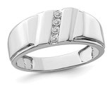 Mens 1/10 Carat (ctw) Diamond Ring in Sterling Silver