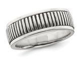 Men's Oxidized Patterned Sterling Silver Ring (8mm)