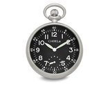 Chisel Stainless Steel Black Dial Pocket Watch (47mm)