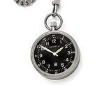 Chisel Stainless Steel Black Dial Pocket Watch (43mm)