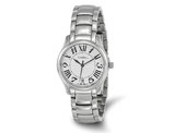 Ladies Chisel Stainless Steel White Dial Analog Watch with Steel Band