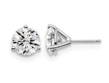 4.00 Carat (ctw G-H, VS2-SI1) Lab-Grown Diamond Solitaire Stud Earrings in 14K White Gold