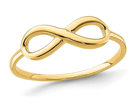 14K Yellow Gold Polished Infinity Ring (size 7)
