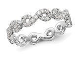 7/8 Carat (ctw H-I, I1-I2) Diamond Eternity Infinity Wedding Band Ring in 14K White Gold