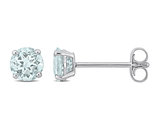 4/5 Carat (ctw) Aquamarine Solitaire Stud Earrings in 14K White Gold  (5mm)