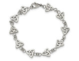 Stainless Steel Polished Trinity Knot Link Bracelet (7 Inch)