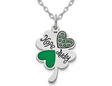 Sterling Silver Clover Lucky Charm Pendant Necklace with Chain