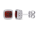 2.50 Carat (ctw) Garnet Solitaire Stud Earrings in Sterling Silver (6mm)