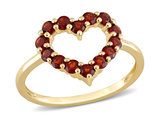 4/5 Carat (ctw) Garnet Heart Promise Ring in 10K Yellow Gold