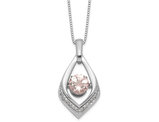 3/4 Carat (ctw) Vibrant Morganite Pendant Necklace in Sterling Silver with Chain and Diamonds