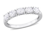 1.00 Carat (ctw G-H-I, I1-I2) Oval-Cut Diamond Semi-Eternity Wedding Band Ring in 14k White Gold