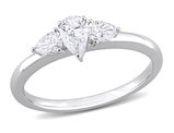3/5 Carat (ctw H-I, I1-I2) Three-Stone Pear-Cut Diamond Engagement Ring in 14K White Gold