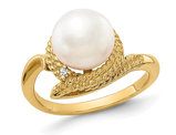 14K Yellow Gold Freshwater Cultured Pearl (8.5mm) Ring (SIZE 6)