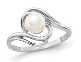 Freshwater Cultured Pearl Ring 5.5mm in 14K White Gold