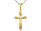 14K Yellow Gold Passion Cross Pendant Necklace with Chain 