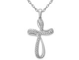1/5 Carat (ctw) Diamond Cross Pendant Necklace in 14K White Gold with Chain