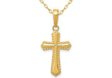 14K Yellow Gold Passion Cross Pendant Necklace with Chain