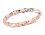 1/4 Carat (ctw) Diamond Twist Eternity Band Ring in 10K Rose Pink Gold