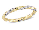 1/4 Carat (ctw) Diamond Twist Eternity Band Ring in 10K Yellow Gold