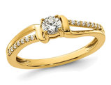 1/3 Carat (ctw SI1-SI2, G-H-I) Lab-Grown Diamond Engagement Promise Ring in 10K Yellow Gold (SIZE 7)