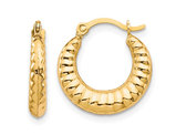 10K Yellow Gold Scalloped Hoop Earrings