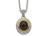 4.50 Carat (ctw) Smoky Quartz Pendant Necklace in Antiqued Sterling Silver with Chain