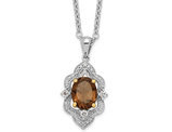 1.64 Carat (ctw) Smoky Quartz Pendant Necklace in Sterling Silver with Chain