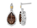7.74 Carat (ctw) Smoky Quartz Drop Earrings in Sterling Silver