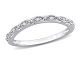 Diamond Accent Semi-Eternity Wedding Band Ring in 14k White Gold