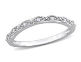 Diamond Accent Semi-Eternity Wedding Band Ring in 14K White Gold