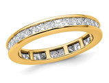 2.00 Carat (ctw Color H-I, I1-I2) Princess-Cut Diamond Eternity Wedding Band Ring in 14K Yellow Gold