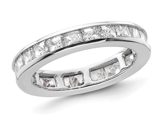 2.00 Carat (ctw Color H-I, I1-I2) Princess-Cut Diamond Eternity Wedding Band Ring in 14K White Gold