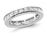 2.00 Carat (ctw Color H-I, I1-I2) Princess-Cut Diamond Eternity Wedding Band Ring in 14K White Gold