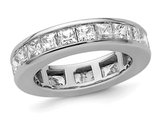 3.00 Carat (ctw Color H-I, I1-I2) Princess-Cut Diamond Eternity Wedding Band Ring in 14K White Gold