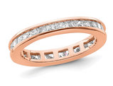1.00 Carat (ctw H-I, I1-I2) Princess-Cut Diamond Eternity Wedding Band Ring in 14K Rose Gold