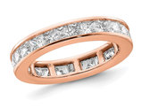 2.00 Carat (ctw H-I, I1-I2) Princess-Cut Diamond Eternity Wedding Band Ring in 14K Rose Pink Gold