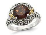 1.75 Carat (ctw) Smoky Quartz Ring in Antiqued Sterling Silver