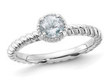 2/5 Carat (ctw) Aquamarine Solitaire Ring in Sterling Silver