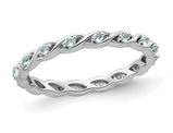 1/5 Carat (ctw) Light Aquamarine Eternity Band Ring in Sterling Silver