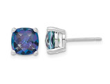 5.30 Carat (ctw) Mystic Fire Topaz Solitaire Stud Earrings in Sterling Silver