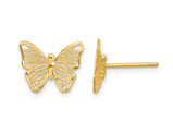 14K Yellow Gold Polished Butterfly Post Earrings