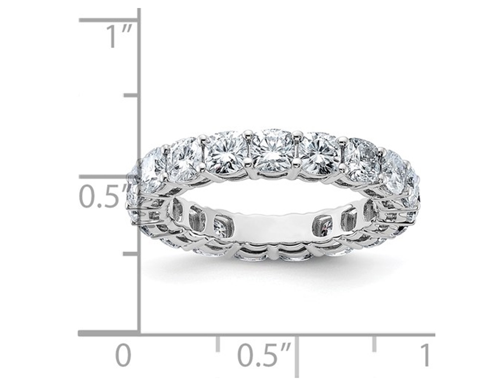 Pre-owned Harmony 3.60 Carat (ctw Color-g-h-i) Synthetic Cushion Moissanite Eternity Wedding Band In White